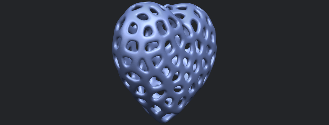 Necklaces -Voronoi Heart 3D Print 552395