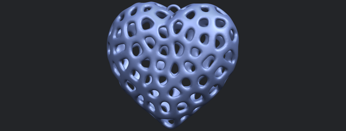 Necklaces -Voronoi Heart 3D Print 552397