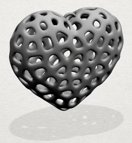 Necklaces -Voronoi Heart 3D Print 552400