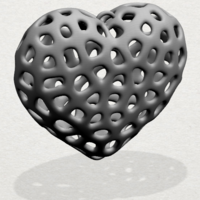 Small Necklaces -Voronoi Heart 3D Printing 552400