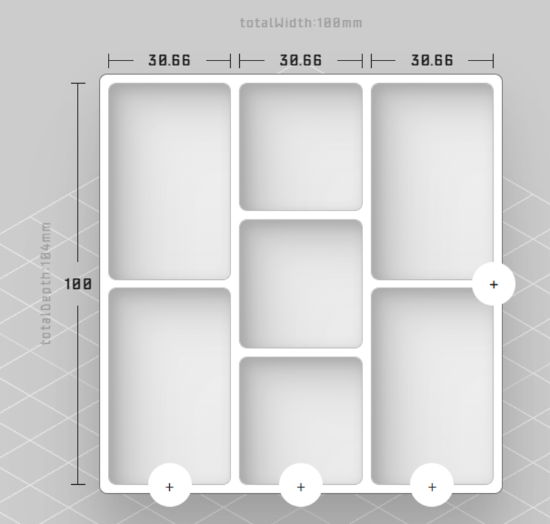 100 x 100 x 10mm Parts try with 7 Compartments