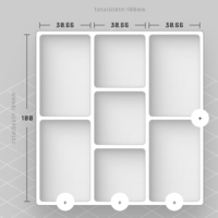 100 x 100 x 10mm Parts try with 7 Compartments - Thumbnail 1