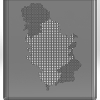Square pencil box with a map of Serbia - Thumbnail 1