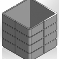 A square pencil case with larger rectangular elements - Thumbnail 1