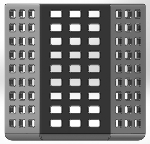 Hexagonal pencil case with rectangular slots