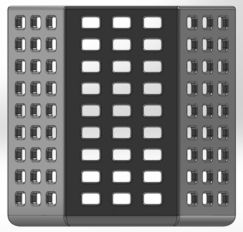 Hexagonal pencil case with rectangular slots