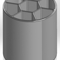 Round pen cup with internal hexagon - Thumbnail 1
