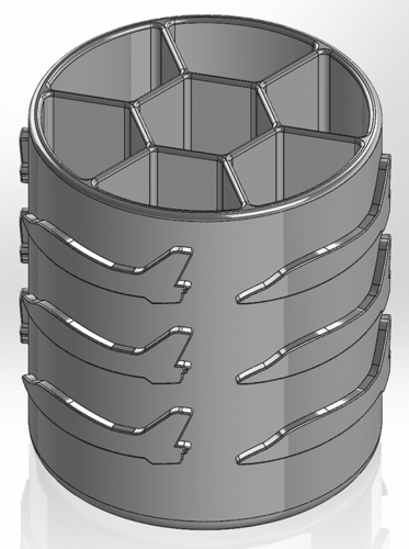 Round pen cup with internal hexagon and G-4 aircraft 3D Print 552553