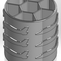 Round pen cup with internal hexagon and G-4 aircraft - Thumbnail 2