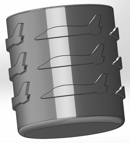 Round pen cup with internal hexagon and G-4 aircraft 3D Print 552555