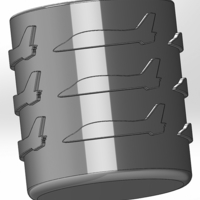 Round pen cup with internal hexagon and G-4 aircraft - Thumbnail 4