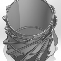 Round vase-shaped pen cup with double ribs - Thumbnail 2