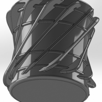 Round vase-shaped pen cup with double ribs - Thumbnail 3