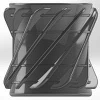 Round vase-shaped pen cup with double ribs - Thumbnail 4