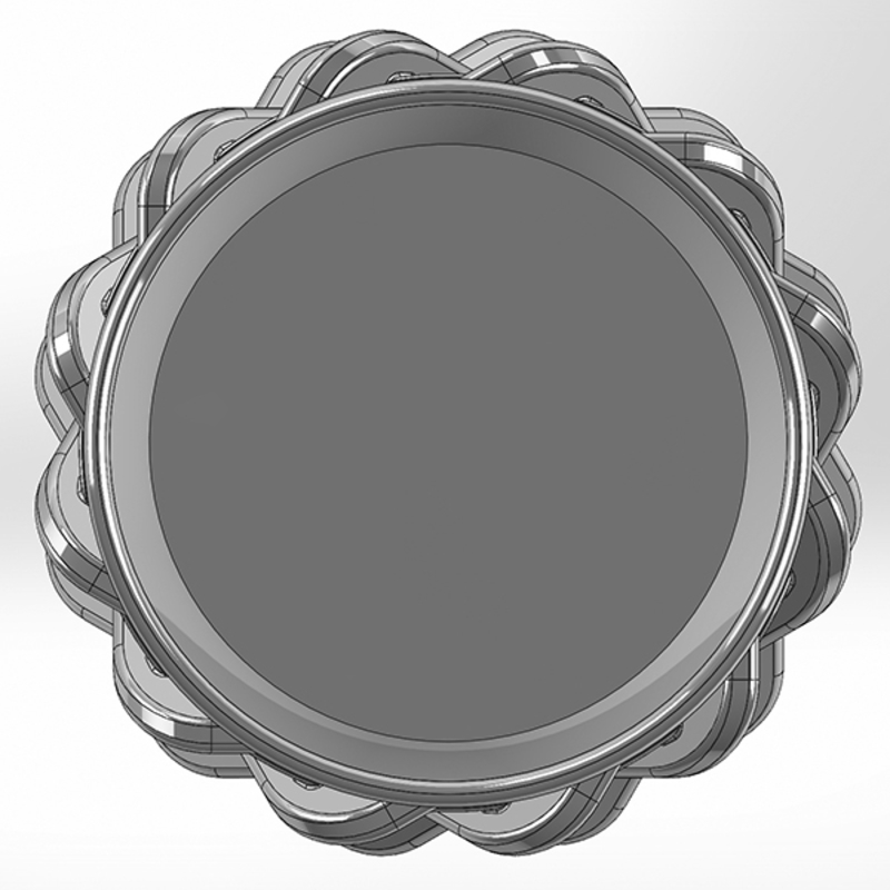 Round vase-shaped pen cup with double ribs