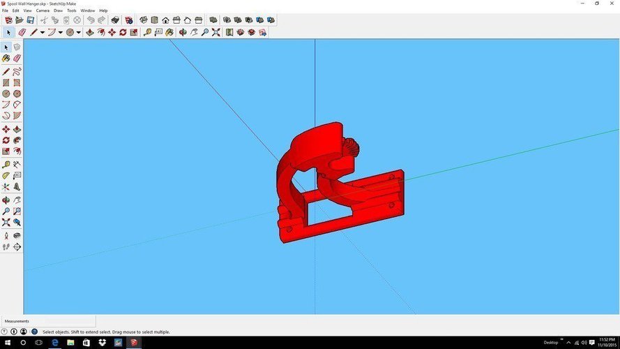 Spool wall mount holder (expandable) 3D Print 55279