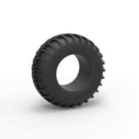 Small Tire of Uphill Sand Racing Dragster Version 2 Scale 1:25 3D Printing 552836