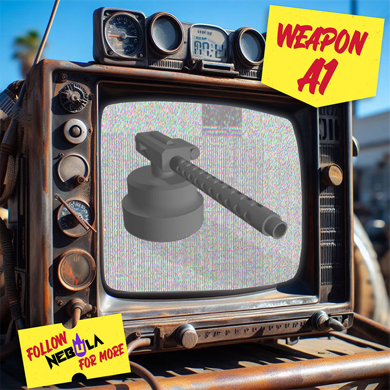 🛻 Gaslands Weapon Machine Gun 1/64 A1 3D STL file 