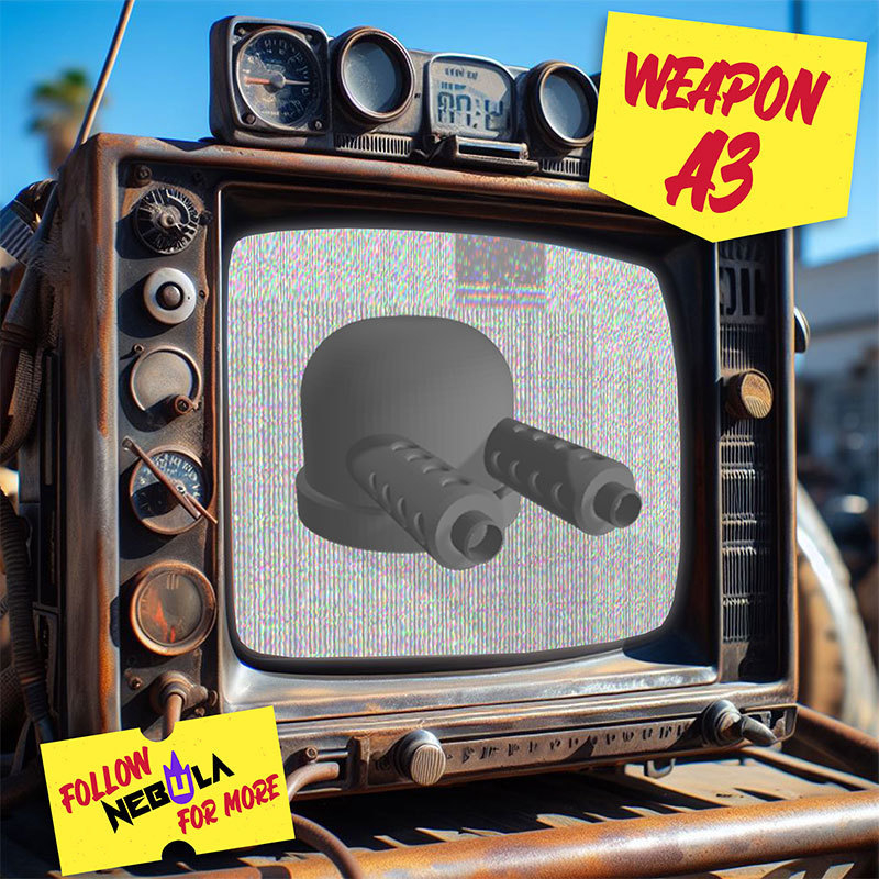 🛻 Gaslands Weapon Turret Machine Gun A3 1/64 scale 3D STL file