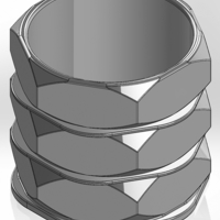 A pen cup in the shape of 3 nuts with hexagonal tiles - Thumbnail 1