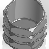 A pen cup in the shape of 3 nuts with hexagonal tiles - Thumbnail 2