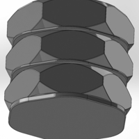 A pen cup in the shape of 3 nuts with hexagonal tiles - Thumbnail 3