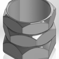 A pen cup in the shape of 3 nuts with round tiles - Thumbnail 1