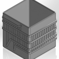 A square pen cup with different protrusions around the rim - Thumbnail 1