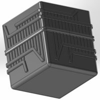 A square pen cup with different protrusions around the rim - Thumbnail 3