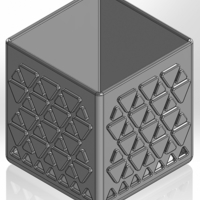 A square pencil cup with triangle ridges and slits - Thumbnail 1