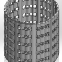 Round pencil cup with serrated elements - Thumbnail 1