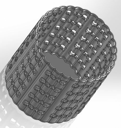 Round pencil cup with serrated elements 3D Print 553280