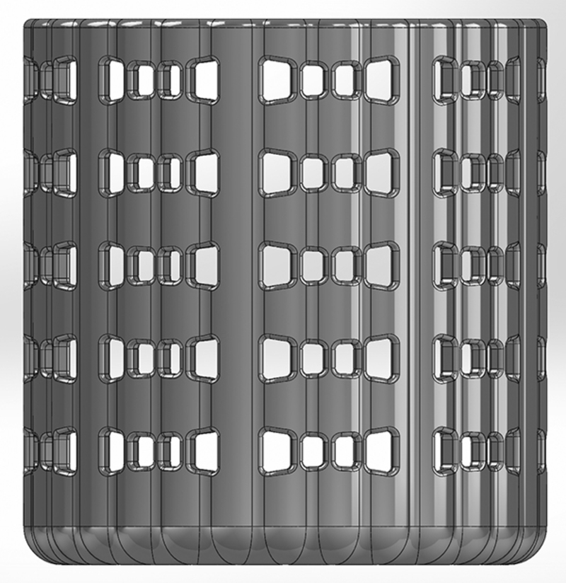 Round pencil cup with serrated elements