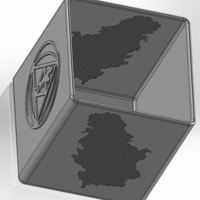 Square pen cup with embossed US logo and hole map of Serbia - Thumbnail 2