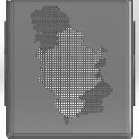 Square pen cup with embossed US logo and hole map of Serbia - Thumbnail 4