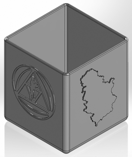 Square pen cup with embossed US logo and map of Serbia 3D Print 553288