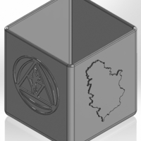 Square pen cup with embossed US logo and map of Serbia - Thumbnail 1