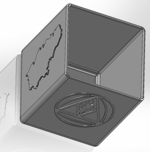 Square pen cup with embossed US logo and map of Serbia 3D Print 553289