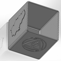 Square pen cup with embossed US logo and map of Serbia - Thumbnail 2