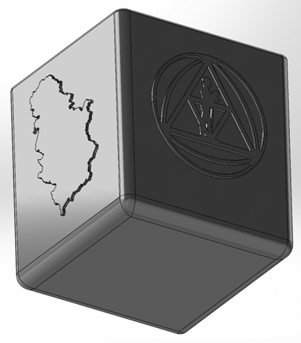 Square pen cup with embossed US logo and map of Serbia 3D Print 553290