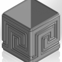 Square pen cup with Greek pattern - Thumbnail 1