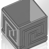 Square pen cup with Greek pattern - Thumbnail 3