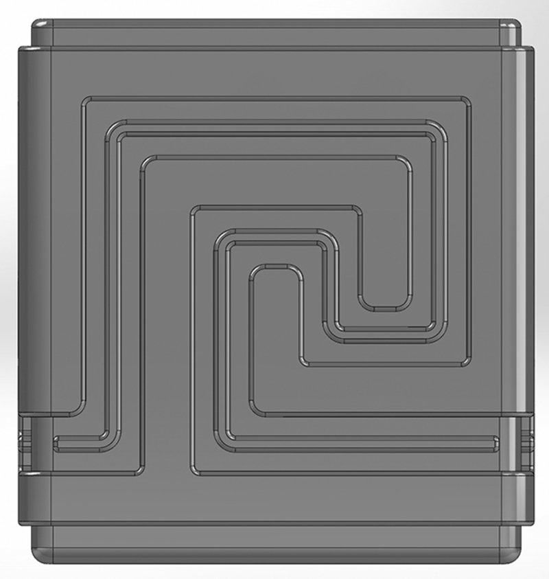 Square pen cup with Greek pattern