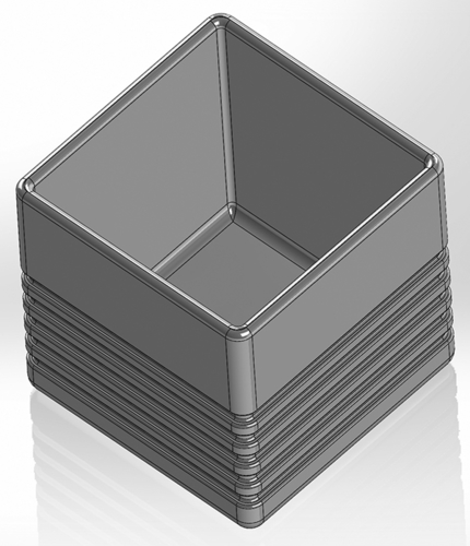 Square pen cup with horizontal slits at the bottom 3D Print 553307