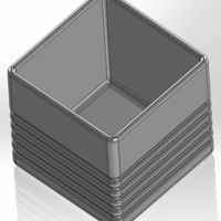 Square pen cup with horizontal slits at the bottom - Thumbnail 3
