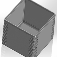 Square pen cup with horizontal slits on the side edges - Thumbnail 2