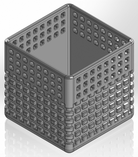 Square pen cup with squares and square slits 3D Print 553313