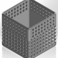 Square pen cup with squares and square slits - Thumbnail 1