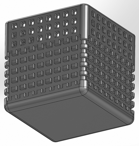 Square pen cup with squares and square slits 3D Print 553315