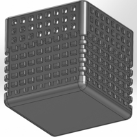 Square pen cup with squares and square slits - Thumbnail 3